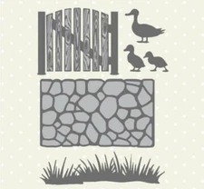 Metal Cutting Dies Grass Fence Ducks Garden Embossing Die Stencil Scrapbooking