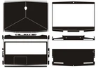 Laptop Sticker Decal Skin Carbon fiber Cover for 2018-2019 Alienware M15 R1 15.6