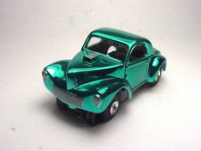 MODEL MOTORING T-JET CANDY PLATED GREEN WILLYS HO SLOT CAR BODY. NEW