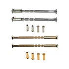 M4 Male to Female Door Handle Connecting Screw Bolt with Sleeve - Chrome/Brass