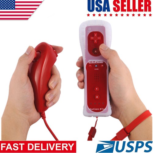 2 in 1 Built in Motion Plus Remote Controller/ Nunchuck For Nintendo Wii & Wii U - Picture 50 of 65