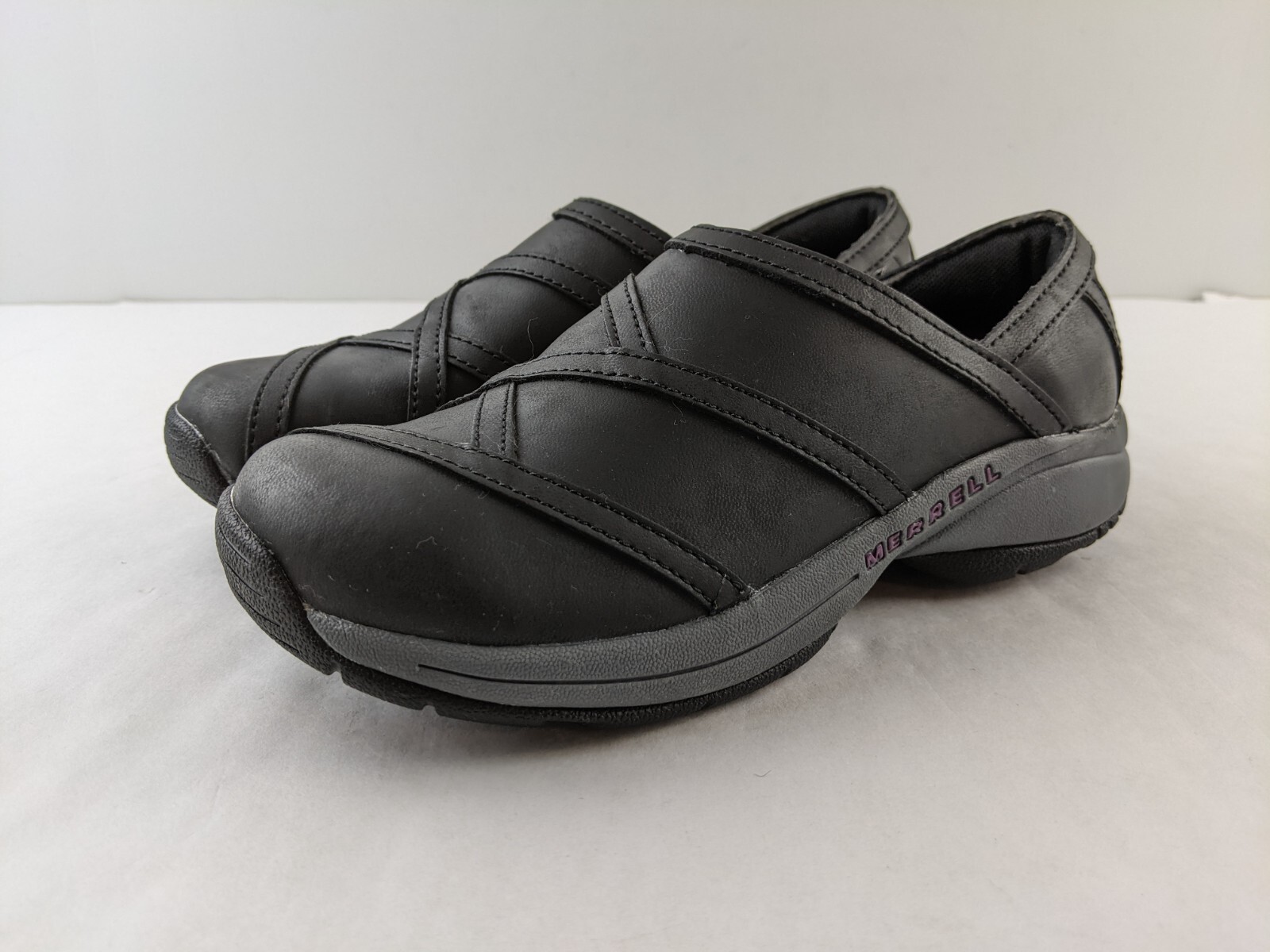 Scarpa mocassino da trekking Merrell Jolee Lattice slip on donna US 5 5 in pelle nera