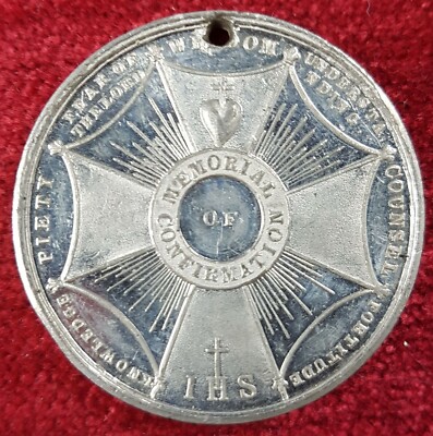 Antikes britisches Medaillon ''Memorial Of Confirmation'' von J. Moore aus Birmingham