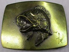 Vintage Bass Fishing Belt Buckle Limited Edition 1979 outdoor sports angling