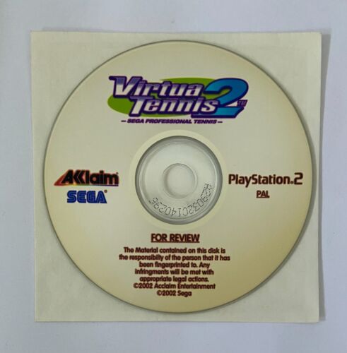 Virtua Tennis 2 Review Version Sony PlayStation 2 PS2 2002 Pre-release code SEGA - Photo 1 sur 7