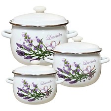 Kochtopf mit Deckel Topf Suppentopf Saucentopf Emaille Eimer Platte Becher