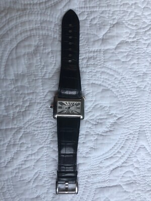 Cartier Tank Divan Large Steel Silver Roman Dial Automatic Watch