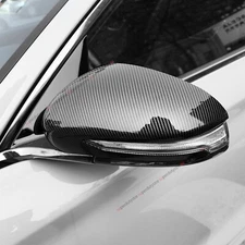 Carbon Fiber ABS Side Rearview Mirror Cap Overlay Molding Trims For Genesis G70