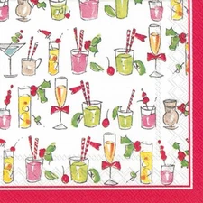 Boston International - 3-Ply 5" Cocktail Napkins - Fun Cocktails 