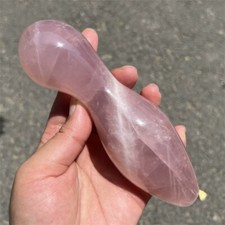 4.7" Natural rose quartz Massage stick quartz crystal Wand healing Random 1pc