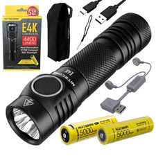 Combo: NITECORE E4K Next generation Flashlight - 4400Lm w/NL2150HPi & NL2150HPR 