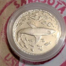 1999 SOUTH AFRICA SILVER PROOF SHARK 2.5 CENTS TICKEY 2 1/2 C  #10879