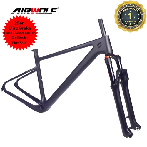 29ER MTB Telaio Carbonio Forcella Ammortizzata Mountain Bike Frameset  S/M/L/XL | eBay