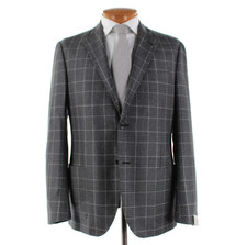 Corneliani NWT Wool Sport Coat Size 52R 42R US Gate In Gray Plaid