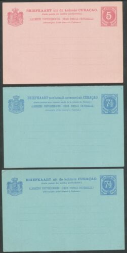 CURACAO NETHERLANDS 3 X UNUSED POSTAL STATIONERY NICE! BIN PRICE GB£9.00 - Picture 1 of 1