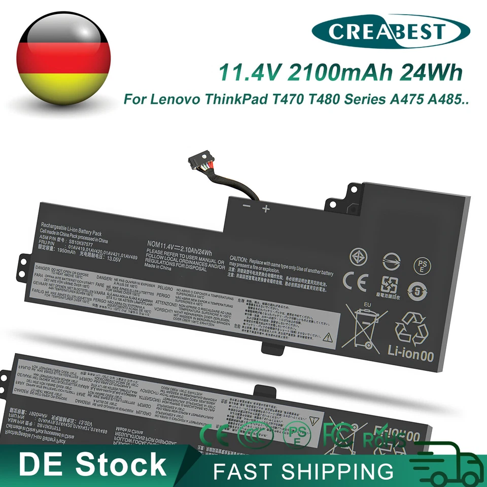 11.4V 2.1Ah 01AV421 01AV420 SB10K97578 01AV489 01AV419 Akku Für Lenovo T470 T480