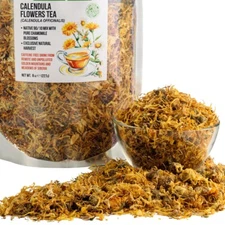 Siberian Green Calendula Flowers Petals Tea 8oz Dried Marigold w Chamomile