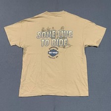 Vintage 1997 Harley Davidson Seattle T Shirt XL Tan Hanes Beefy-T Made in USA