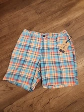 Chubbies Shorts Mens Medium Blue Madras Plaid Everywhere Short 8" Inseam NWT