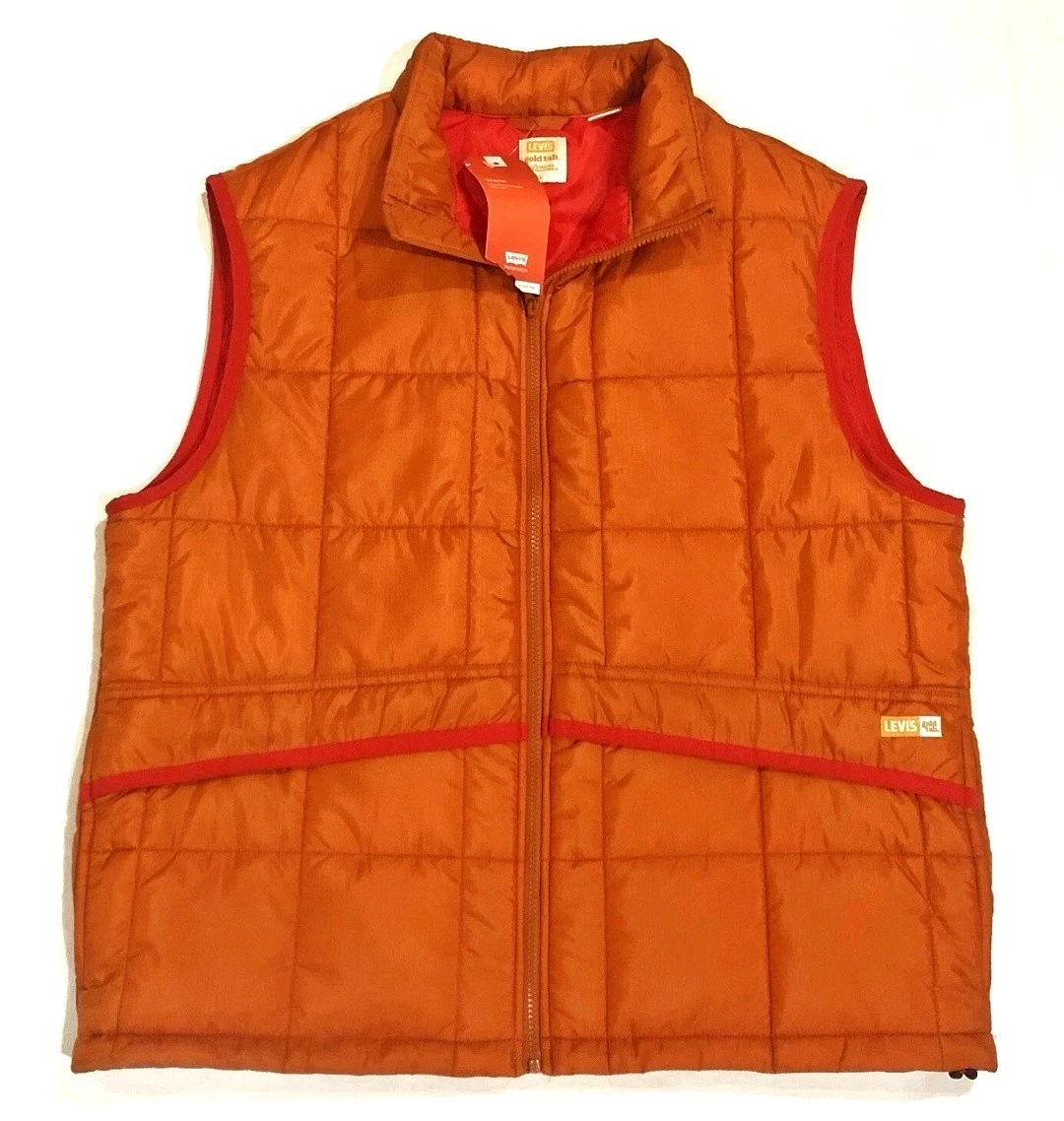 NWT Levi's Gold Tab Pastime - Orange Insulated Puffer Vest - Men's L Large - product detail image 1