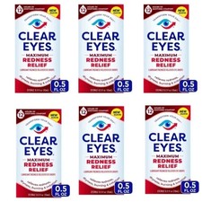 6 Pack Clear Eyes Redness Relief Eye Drops 0.5oz Each 6 Pack Clear Eyes Redness Relief Eye Drops 0.5oz Each
