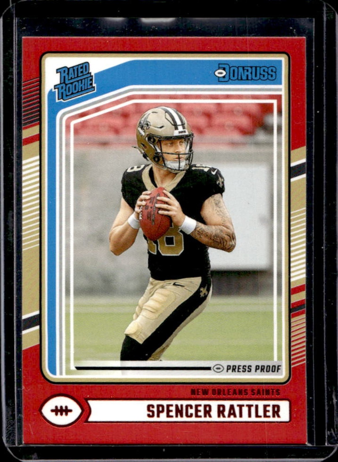 2024 Donruss Spencer Rattler Press Proof Red Rated Rookie #359 Saints