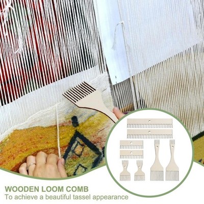 Webkamm-Set aus Holz zum Herstellen von Decken und Tischsets