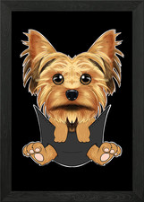 Yorkshire Terrier Puppy Framed Wall Art Poster Canvas Print Picture
