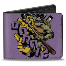 Bi-Fold Wallet Teenage Mutant Ninja Turtles DONNIE Action Pose Purple
