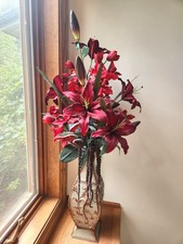 Gorgeous Tall Red Silk Flower Arrangement