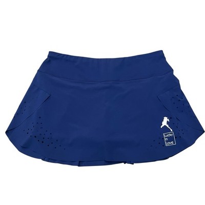 Lucky In Love Tech Performance Tennis Skort Large/12 Blue Laser Cut Star Pattern