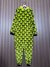 Dr. Seuss Pajamas Large Men's Grinch Superminky Union Suit All Over Print Soft