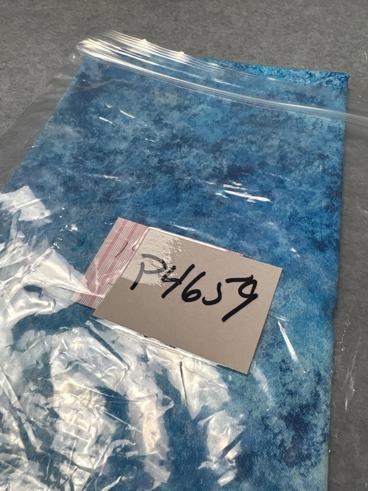 Blue Textured Cotton Fabric 19" x 44" Sewing Quilting - Image 4 of 4