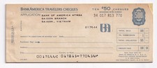 Bank of America Unsigned Unused Travelers Cheques Saigon Branch Booklet 10 x $50