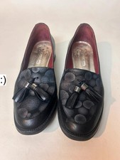Marco Moreo Milano Black Leather Tassel Loafers Polka Dot Detail EU 38.5