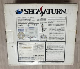 Sega Saturn Console White 2 Controllers with box very good condition From JAPAN