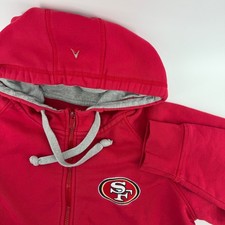 Antigua Red San Francisco 49ers NFL Zip Up Hoodie Sweatshirt Youth Size Small
