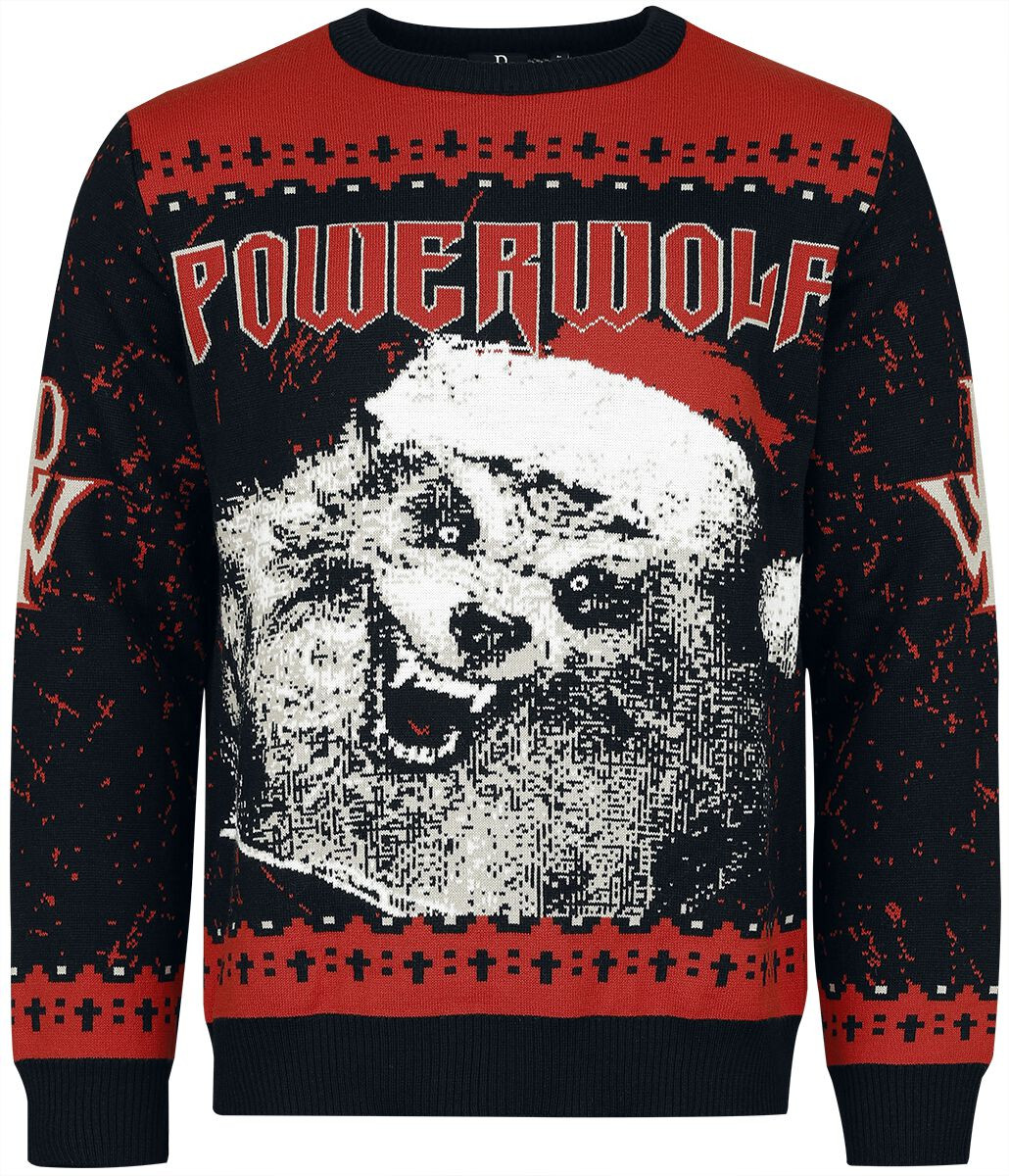 Праздничный свитер Powerwolf Weihnachtspullover Herren 2024, разноцветный, L