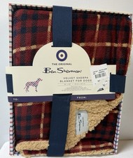 The original Ben Sherman, VELVET SHERPA blanket for dogs.30" 40" NIB RED