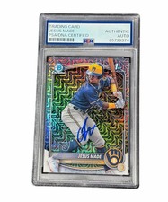Jesus Made Signed Card 1st Bowman Mega Box Auto Milwaukee Brewers PSA