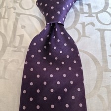 NWT TOM FORD Purple Polka Dot Woven Silk Tie Italy 280