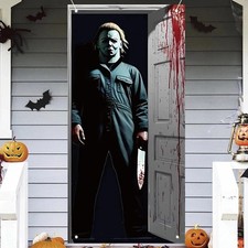 Halloween Door Cover Banner Scary Horror Door Decor Party Decoration 