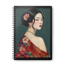 Mystic Geisha Wirobound Softcover Notebook, A5
