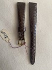 Bulova Accutron 15mm  Crocodile Brown Leather Band Gold Plated Buckle Band — photo 2