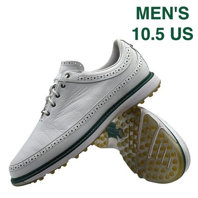 Adidas MC80 Spikeless Golf Shoes Mens 10.5 White Green Leather Wingtip IE3526