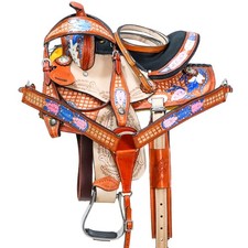 Leather Horse Saddle Barrel Racing Western Racer Equestrian Trail Tack Hand-Tool