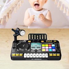 Kids DJ Mixer Toy Built in Microphone Turntable Toy for Party Indoor Outdoor