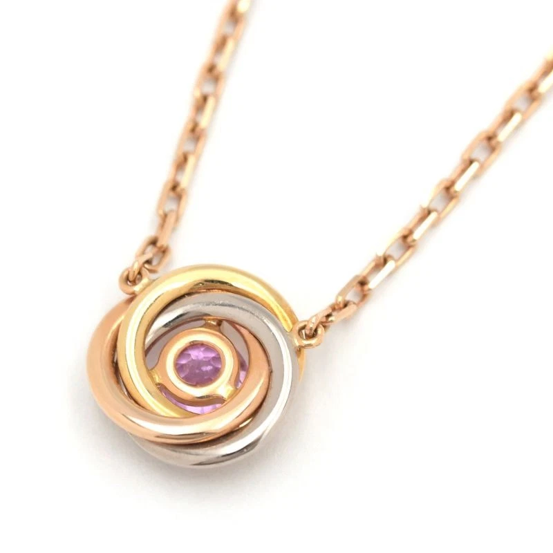 Cartier Baby Trinity Necklace K18YG WG PG Pink Sapphire 38/41in Used - Image 2 of 4