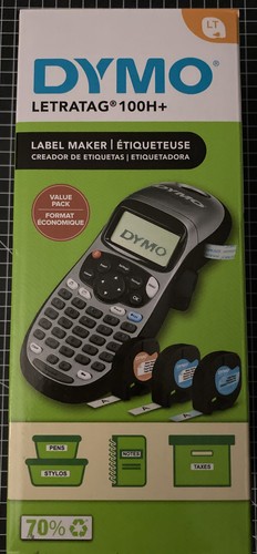 DYMO Letratag 100H+ Portable Printer Handheld Label Maker Black & Silver New