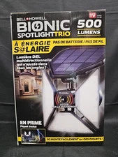 Bell Howell Bionic Spotlight Trio Solar Powered Motion Sensor 500 Lumens